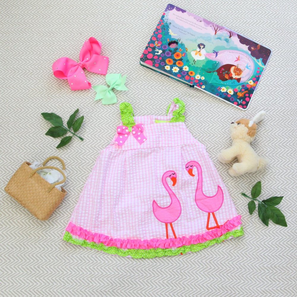 Pink Flamingo Gingham Dress